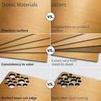 Trotec | Metallic Looking Acrylic Sheet | 12"x12"x1/16, 8 Pcs | Brushed Brass/Black | Metallic Finish - Scratch Resistant for Laser Engraving & Cutting,Printing,Glowforge,Name Plate | USA Made
