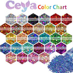 Ceya Holographic Chunky Glitter, 4.9oz/ 140g Rose Gold Craft Glitter Powder Mixed Chunky & Fine Flakes Iridescent Nail Sequins for Nail, Hair, Epoxy Resin, Tumblers, Slime, Painting, Festival Decor