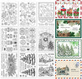ORIGACH 9 Sheets Different Style Winter Christmas Clear Stamps Silicone Transparent Stamps for Card Making Decoration and DIY Scrapbooking