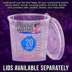 Pouring Masters 20 Ounce (600ml) Graduated Plastic Mixing Cups (Box of 12) - Paint Mixing Cups for Epoxy Resin, Art, Kitchen, Baking - Measurements in OZ and ML, 4 Different Measuring Ratios 1:1