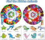 Classic Tin Kaleidoscopes 2 Pack, Discover Hidden Animals, Crystal Clear View, Vintage Retro Toys in Gift Box