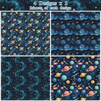 Pineraap 12 Sheets Galaxy Telescope Wrapping Paper, Starry Sky Gift Wrap Folded Flat Blue Space Craft Paper for Astronomy Lovers Birthday Party Baby Shower Present Packing, 19.7 x 27.6 Inch
