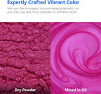 Rolio - Mica Powder - 1 Jar of Pigment for Paint, Dye, Soap Making, Nail Polish, Epoxy Resin, Candle Making, Bath Bombs, Slime - 100G / 3.5oz(Deep Pink)