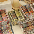 12 Rolls Kyoto Charm Washi Tape Set Japanese Arts Adhesive Tapes Geometric Garden Decorative Masking Tape Sets for Craft, Kids, Scrapbook, DIY, Gift Wrapping (Azure Tranquility)