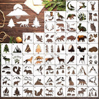 Small Stencils for Painting on Wood Reusable, 3 Inch Reusable Stencil for Craft Ornament Paint Template Stencils for Wall Card Rock Wood Signs Coasters Canvas Home Decor (Animal Wildlife)