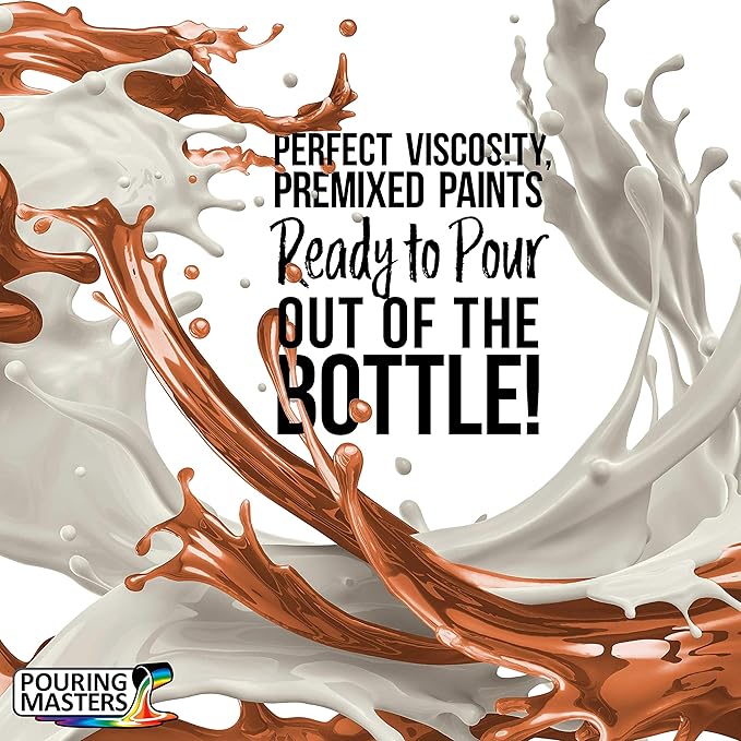 Pouring Masters Spice Cake Ready to Pour Acrylic Pouring Paint - Premium 8-Ounce Pre-Mixed Fluid Acrylic Paint - Fluid Art Supplies for Canvas, Wood, Paper, Tile & Rocks