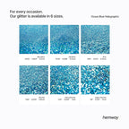 Hemway Polyurethane & Epoxy Resin Glitter 100g / 3.5oz Metallic Crystal Flake Additive for Flooring Jewelry Tumblers Glass Pigment - Fine (1/64" 0.015" 0.4mm) - Ocean Blue Holographic