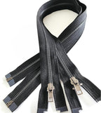 Leekayer 2PCS #5 27 Inch Zipper Black Nickel Teeth Zipper Black Metal Zipper Open End Zipper for Repair Coat Jacket