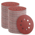 300pcs Sanding Discs Set, 5-Inch 8-Hole Sandpaper, Including 60,80,100,120,150,180,240,320,400,600 Grit for Woodworking or Automotive