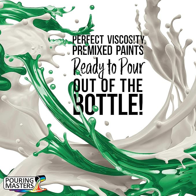 POURING MASTERS Shamrock Green Acrylic Ready to Pour Pouring Paint - Premium 64-Ounce Pre-Mixed Water-Based - for Canvas, Wood, Paper, Crafts, Tile, Rocks and More