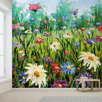 wall26 Wall Sticker/Wall Mural Wildflower Abstract, Not Peel and Stick, Non-Woven Wallpaper Decorative for Bedroom, Living Room, Office - 120x144 inches