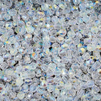 0.88oz (600+ pcs) Faceted Fire Polished Pressed Czech Glass Beads 3mm (0.12in), Crystal AB 00030-28701