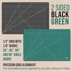 U.S. Art Supply 24" x 36" Self-Healing Cutting Mat 5-Ply - Double-Sided Green/Black Craft Mat, Non-Slip Cutting Mats for Crafts, Sewing, Quilting, Scrapbooking