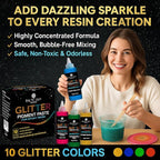 BALTIC DAY 10 Color Glitter Pigment Paste for Epoxy Resin, Mica Metallic Resin Pigment Set, Epoxy Colorant for Epoxy Art, Jewelry Making, Tumblers, Crafts & DIY Art Supplies Kit