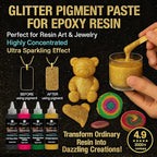 BALTIC DAY 10 Color Glitter Pigment Paste for Epoxy Resin, Mica Metallic Resin Pigment Set, Epoxy Colorant for Epoxy Art, Jewelry Making, Tumblers, Crafts & DIY Art Supplies Kit