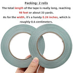 2 PCS Green Floral Tape, 0.25" Flower Stem Wrap Tapes, Waterproof Florist Tape - Multipurpose Adhesive Florist Tapes for Binding Fresh, Flower Bouquets and Floral Craft (98Ft/33Yd/Roll)