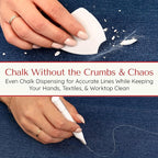 Fabric Markers for Sewing – Ergonomic Tailors Chalk Pen with Improved Dosing Wheel for Sharp Lines - Washable Sewing Chalk Marking Pens that are Compatible with Most Fabrics - White and Pink 2 Pack