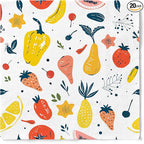 20 pcs Premium Designer Paper Napkins, 3-Ply 6.5x6.5-inches Disposable Decorative Paper Guest White Floral Napkin for Wedding Birthday Anniversary Lunch Dinner Party Baby Shower