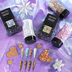 Renfio Opal Chunky Glitter, 1.75oz/50g Gold Glitter, Dreamy High Sparkle Glitter for Crafts Holographic Fine Glitter Mix Iridescent Glitters Flake for Resin Nails Hair DIY Snow Globe - Lakeside Leaf