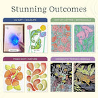 Lifelines FlowArt Activity Pad, 4-Pack - Guided Art Meditations with Markers - Color by Letter, Dot-Art and More, Coloring Books for Teens, Adults & Seniors