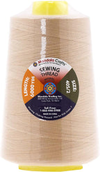 Mandala Crafts 4 Pack of Serger Threads Cones Spools - 40S/2 24000 Yards Polyester Tan Threads for Sergers Machine and Overlock Quilting Sewing Machine