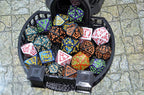 SmartDealsPro Double-Colors Polyhedral Dice Sets with Pouches for D&D DND RPG MTG Dungeon and Dragons Table Board Roll Playing Games D4 D6 D8 D10 D% D12 D20 (6-Color Retro Sets)