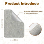 Iron on Patches, 8 Pieces Iron on Linen Patches, Fabric Patches for Couch, Tent, Clothing, Seat, Linen Repair Kit 3.7" by 4.9" (9.5 cm x 12.5 cm, Light Grey)