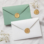 PONATIA Gold Wax Seal Stickers - Eucalyptus Wedding Invitation Envelope Seal, 50 Pcs Self-Adhesive, Perfect for Invitations, Christmas, Gift Wrapping, Party Menu Decor