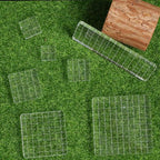 7Pcs Square-Shaped Clear Acrylic Stamp Blocks Set, Acrylic Stamping Blocks Tools Clear Stamps with Grid Lines for Photography Props Scrapbooking Crafts Card Making