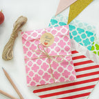 KEYYOOMY 200 Pcs Red Candy Buffet Bags - Small Polka Dot Paper Treat Bags for Wedding Birthday Party (5 inch x 7 inch)