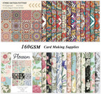 48 Sheets 24 Designs Scrapbook Paper Pad, 6"×6" Single-Sided Decopodge Craft Cardstock Paper,Scrapbooking DIY Decorative Background Cardmaking Supplies.Datura&Flowers