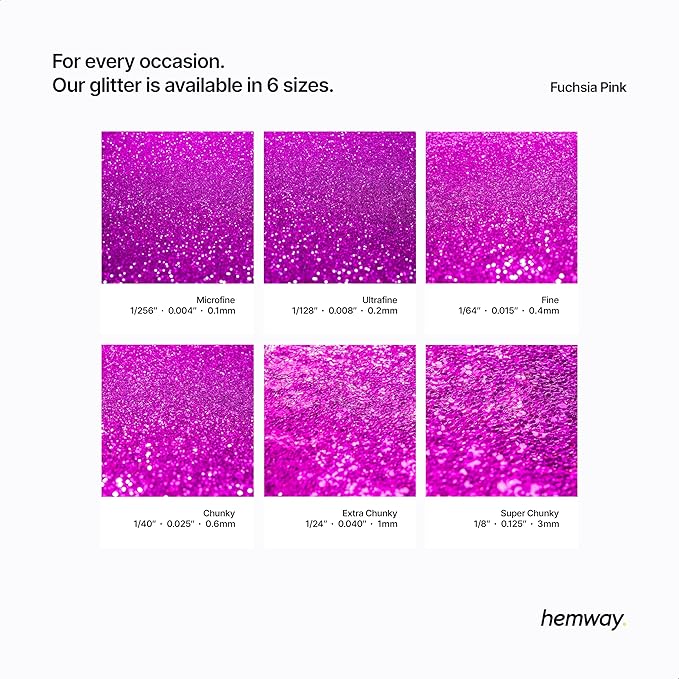 Hemway Polyurethane & Epoxy Glitter Metallic Crystal Flake Additive for Flooring, Jewellery Making, Tumblers and Resin 100g / 3.5oz - Ultrafine (1/128" 0.008" 0.2mm) - Fuchsia Pink