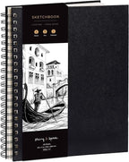 Artist’s Sketchbook Hardcover – 200GSM Very Thick Paper – Spiral Sketch Book for Drawing and Mixed Media – Sketch Pad, Art Book - 5.8 x 8.5, 40 Sheets / 80 Pages