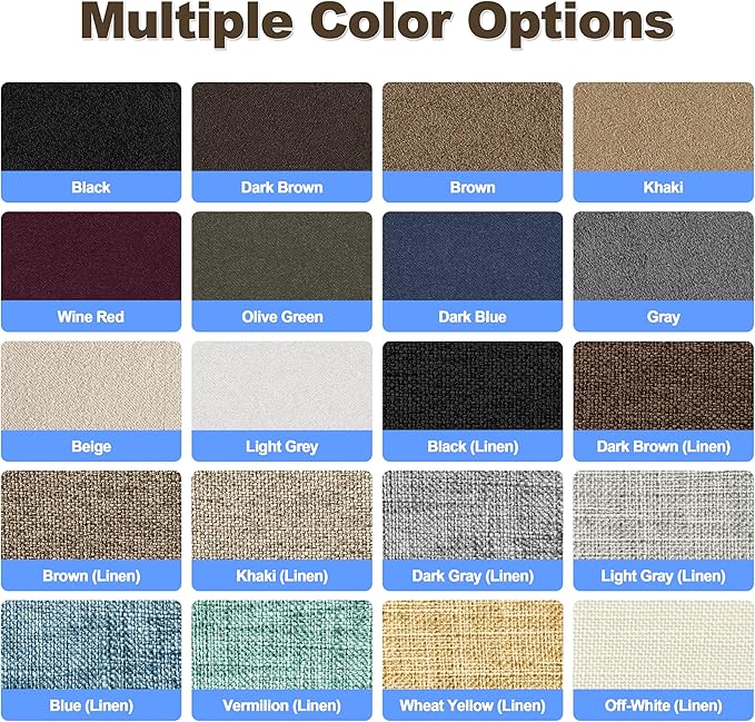 Azobur Coarse Linen Repair Patches, 6 Piece Self-Adhesive Linen Fabric Patches, Multi Color, Can be Used for Linen Sofa Repair and Linen Clothes Repair, Quick Fix Sofa.(Brown)