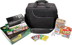 USA Gear Board Game Bag Compatible with Catan, Cards Against Humanity, Monopoly, Battleship, Sequence, Ticket to Ride & More - Board Game Storage Bag with Customizable Interior, Padded Shoulder Strap