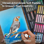 COLOUR BLOCK Soft Pastels for Artists - 80 Colors Square Chalk Soft Pastels Art Set in CARBON Box - Vibrant Pigments Art Kit for Painting, Drawing, Sketching, Hobbyists, Students and Kids