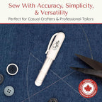 Fabric Markers for Sewing – Ergonomic Tailors Chalk Pen with Improved Dosing Wheel for Sharp Lines - Washable Sewing Chalk Marking Pens that are Compatible with Most Fabrics - White and White 2 Pack