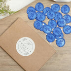 PONATIA Eucalyptus Wedding Invitation Envelope Seal Stickers, 50 Pcs Self- Adhesive Royal Blue Stickers, Perfect for Invitation, Envelopes, Christmas Cards, Gift Wrapping, Party Menu Décor