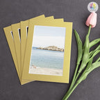 Mat Board Center, Pack of 10, 5x7 for 4x6 Old Gold Color Mats - Bevel Cut, Acid Free, 4-ply Thickness, White Core - for Pictures, Photos, Framing