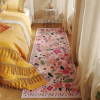 Rugcomf Runner Rug for Hallways Kitchen Rug Non Slip 2'6''x8' Washable Runner Rugs with Rubber Backing Soft Floral Carpet Runner for Hallways, Kitchen, Laundry, Bedroom, Bathroom(Pink)