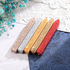 Yoption 5 Pcs Sealing Wax Sticks with Wicks for Wax Seal Stamp, Wedding Invitations, Gift Wrapping, Christmas (Gold, Metallic Red, Antique Gold, Champagne Gold, Silver)