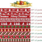 MEEDEE 3/8 inch 100 Yards Assorted Christmas Ribbon - Pack of 20 in Red, Green & White - Mix Grosgrain & Double Face Satin Ribbon for Holiday Décor, Gift Wrapping, Xmas Wreath Bow or Crafting Project