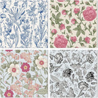 48 Sheets 24 Designs Scrapbook Paper Pad, 6"×6" Single-Sided Decopodge Craft Cardstock Paper,Scrapbooking DIY Decorative Background Cardmaking Supplies.Datura&Flowers