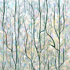 DKTIE Nature Pattern Rainbow Window Film Decorative Stained Glass Window Film Static Cling Films Easy Apply Removable Comes with Tools (U1747-rainbow, 35.4" x 118.1")