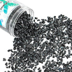 Crushed Glass for Resin Art - 3-6mm Black, 1.5lb | Broken Glass Pieces for Crafts, Vase Filler & Fire Pit Media