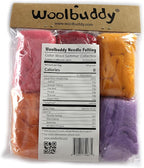 Woolbuddy Needle Felting Wool, Natural Handmade Wool Roving, 6 Vibrant Colors with Instructions (Wool Bag Summer)