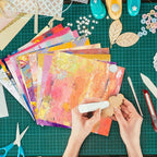 24 Sheets 12 Designs Scrapbook Paper Pad,6"×6” Single-Sided Decopodge Craft Cardstock Paper,Christmas Scrapbooking DIY Decorative Background Cardmaking Supplies.Oil Painting