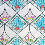 3D Stained Glass Window Film, Decorative Window Privacy Film for Bathroom,Front Door,Home, Sun Blocking Heat Control,Static Cling,23.6inch x 35.4inch Refractive Narrative