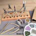 The Beadsmith Fashion Color Pliers – Set of 8 Slimline Color-Coordinated Tools – Matching Clutch in Beige – Jewelry Making Supply Kit to Create Necklaces, Bracelets, Earrings & More