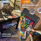 The Original Newverest Jigsaw Puzzle Mat Roll Up, Saver Pad 46” x 26” Portable Keeper Up to 1500 Pieces with Non-Slip Rubber Bottom & Smooth Top + 3 Puzzle Sorting Trays & Travel-Friendly Storage Bag